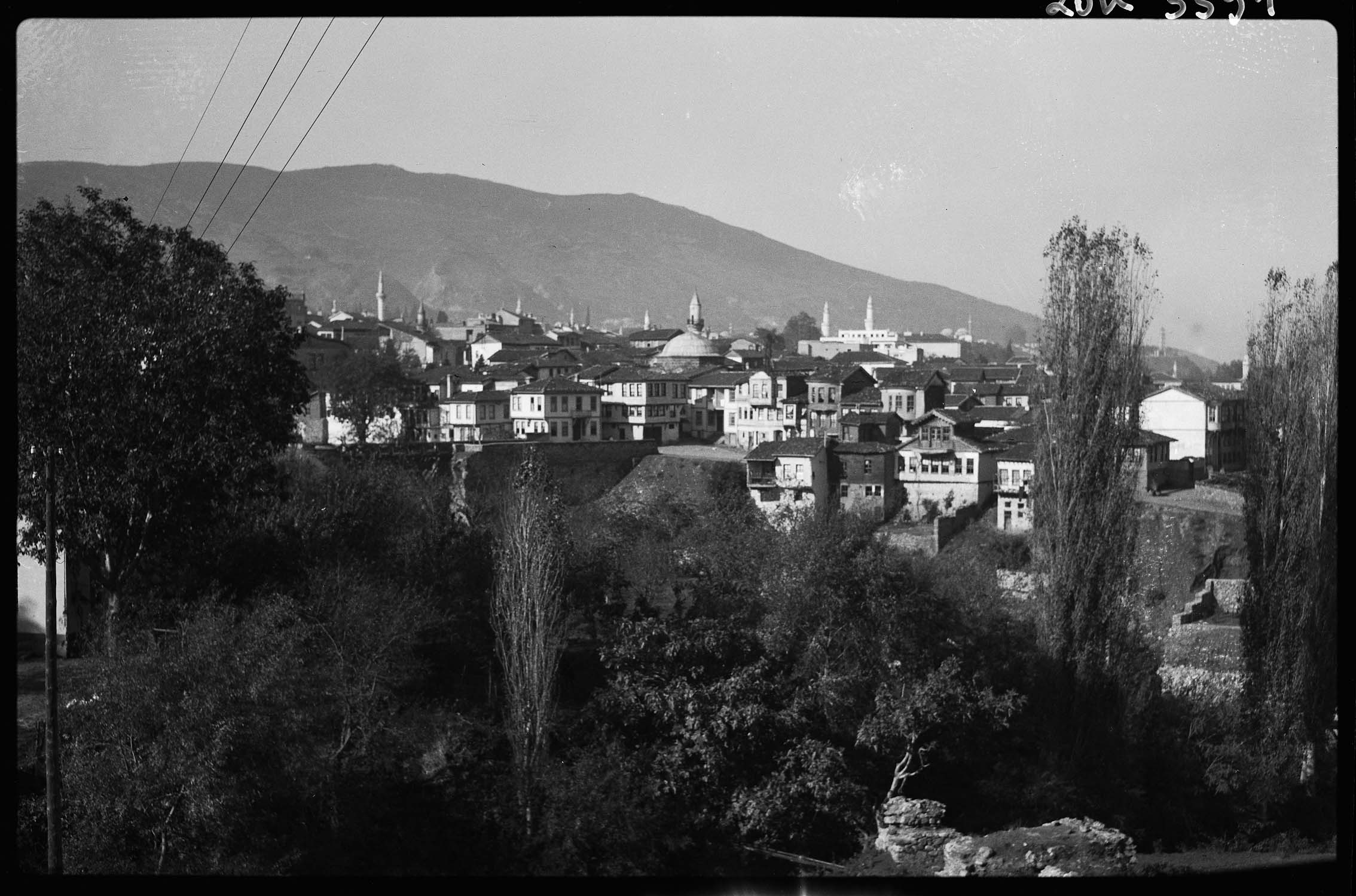 Vue d'ensemble d'une partie de la ville
